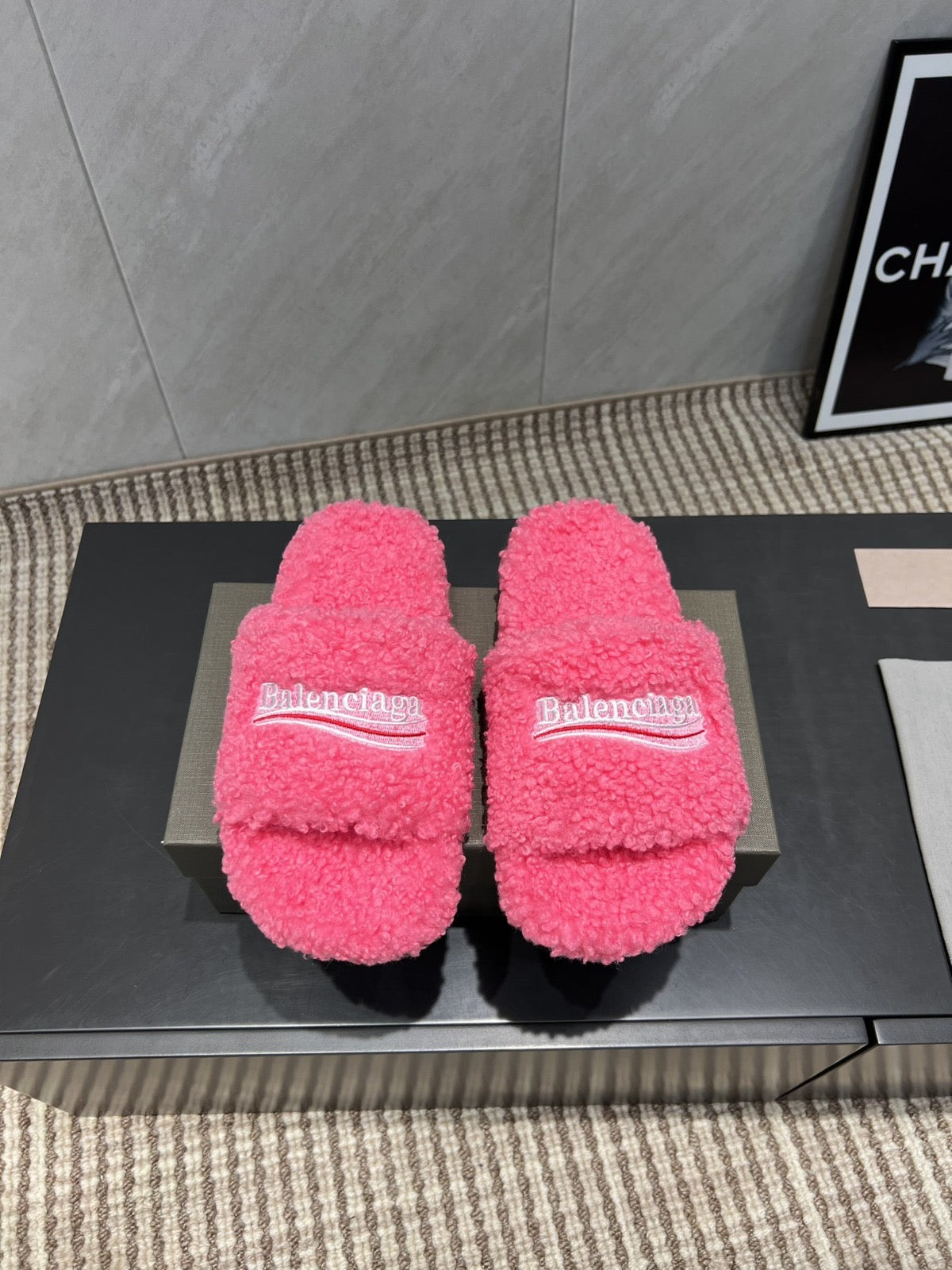 Pink Fur Slides