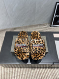Leopard Fur Slides